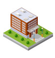 school isometric building study education vector image