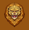 screaming mad lion or leo animal for tattoo vector image vector image