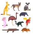 australia wild animals cartoon collection vector image