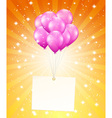 flying balloons with card vector image vector image