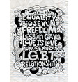 hand drawing names lgbt flat design doodle vector image vector image