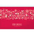 merry christmas happy new year card pattern deer vector image