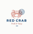 fresh and tasty red crab abstract sign vector image