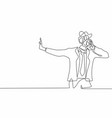 continuous one line drawing businessman vector image