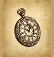ink sketch of pocket watch vector image vector image