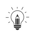 light bulb with pencil inside vector image