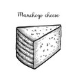 manchego cheese ink sketch vector image