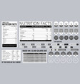 nutrition facts info food natural ingredients vector image vector image
