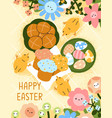 happy easter day post card design postcard vector image