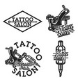 vintage tattoo salon emblems vector image