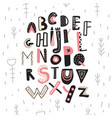 abstract childish hand drawn alphabet scandinavian vector image vector image