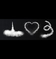 airplane rocket trails set vector image