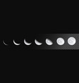 moon light crescent phases transparent lunar vector image vector image