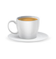realistic white coffee cup with espresso drink vector image