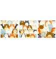 set seamless patterns with cute cats vector image vector image