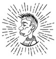 sketch head guy in profile vector image vector image