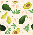 summer pattern with avocado flowers and leaves vector image vector image