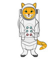 object on white background red cat in a spacesuit vector image