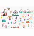 amusement park with carousels air balloons vector image