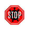 coronavirus 2019-ncov corona virus icon red sign vector image