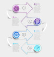 creative infographic with 4 steps and paper arrows vector image