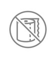 toilet paper with prohibition sign line icon vector image vector image