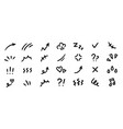 line movement effect element cartoon emotion vector image