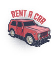 car rental old school emblem vector image