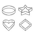 hand drawn set of molds for making cookies vector image