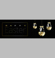 happy easter lettering background with realistic vector image