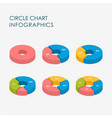 pie chart circle infographics elements 3d vector image