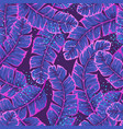 seamless pattern with fluorescent tropic leaves vector image