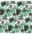 black hand drawn leaves and green grunge pattern vector image