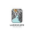 landscape logo symbol templatecoast with w vector image