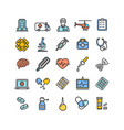 medicine symbols and signs color thin line icon vector image