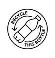 recycle plastic bottle icon logo badge vector image vector image