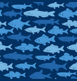 silhouettes of river fishes for fishing web vector image