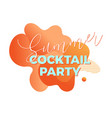 cocktail party trendy abstract design template vector image