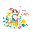 cute easter greeting card design vector image vector image