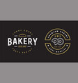 double set of bakery pastry elements shop sign vector image