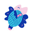 ripe cabbage head drawing with side leaves vegan vector image