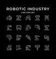 set line icons of robotic industry vector image vector image
