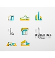 set of real estate or building logo business icons vector image