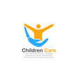 Child care logo template shape of the heart Vector Image