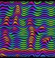 black and rainbow wavy lines seamless pattern vector image