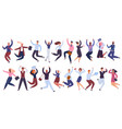 jumping business people happy businessman office vector image vector image