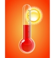 thermometer with sun hot weather vector image vector image
