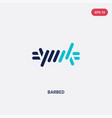 two color barbed icon from army and war concept vector image