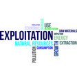 word cloud - exploitation vector image