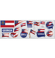 set flags american state vector image vector image